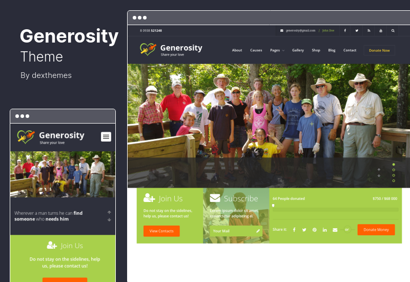 Generosity Theme - Благотворительная некоммерческая тема WordPress