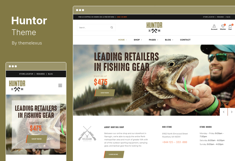 Thème Hunter - Thème WooCommerce pour la chasse et la boutique en plein air