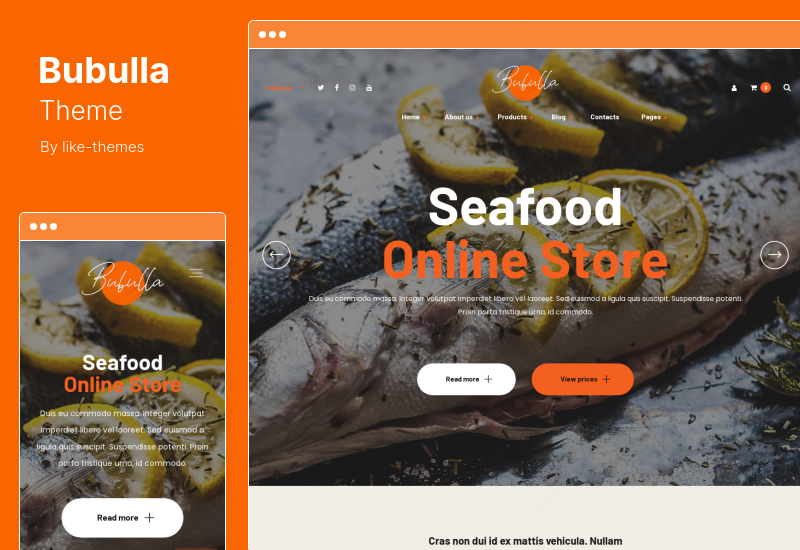 ธีม Bubulla - ฟาร์มเนื้อสัตว์และร้านอาหารทะเล WordPress Theme