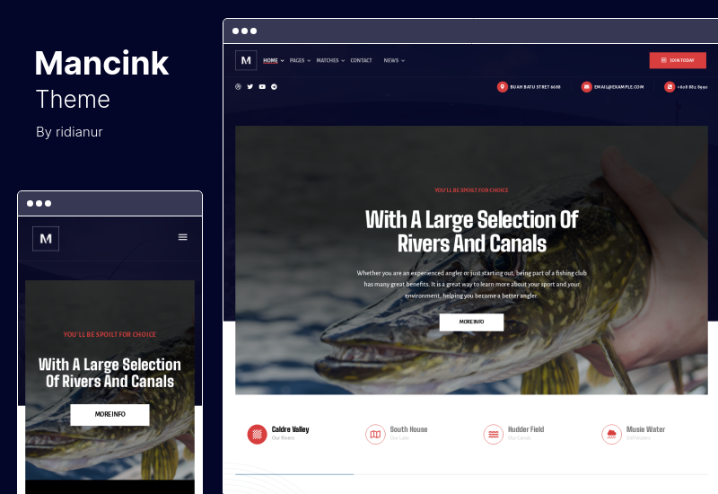 Mancink 主題 - 釣魚和釣魚俱樂部 WordPress 主題