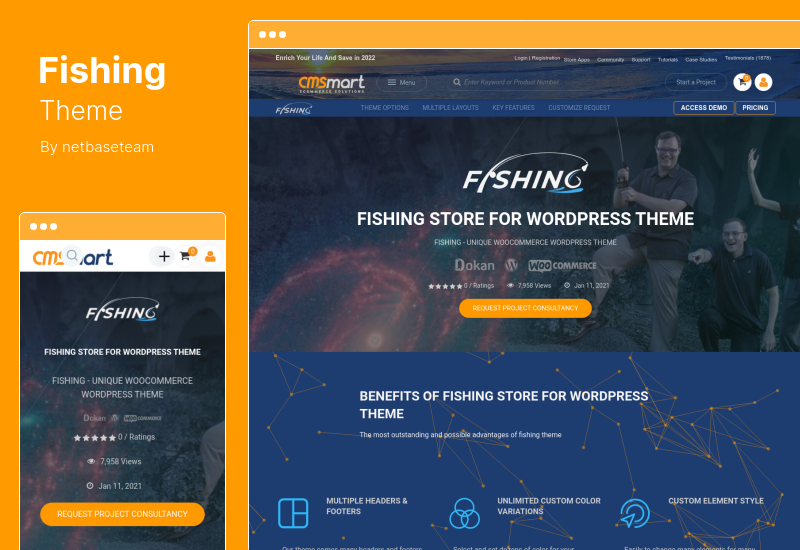 Tema de pesca - Tema de WordPress para tienda de pesca