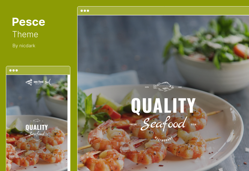 Pesce Theme - ร้านอาหารทะเล WordPress Theme