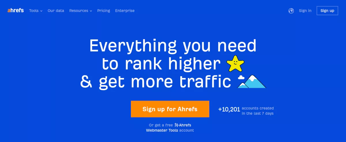 Sito web di Ahrefs