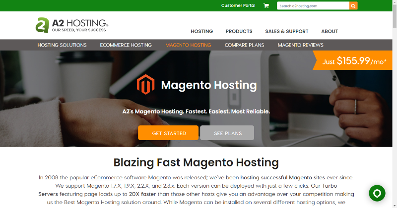 a2hosting alojamiento rápido magento