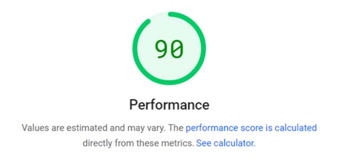 Prueba de rendimiento de Elementor