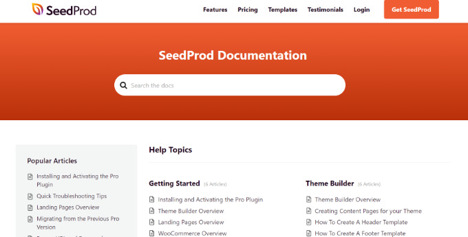 دعم عملاء SeedProd