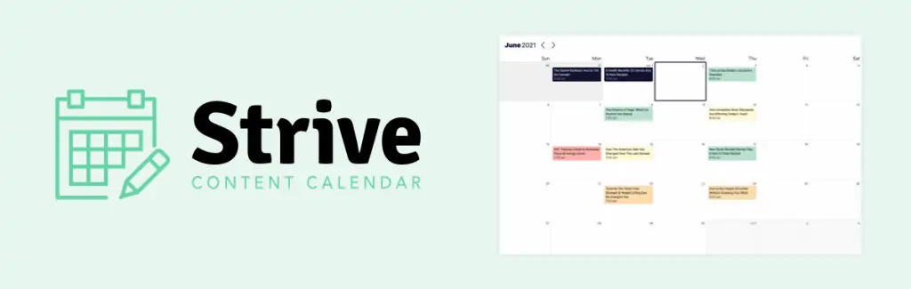 Calendrier de contenu Strive pour WordPress