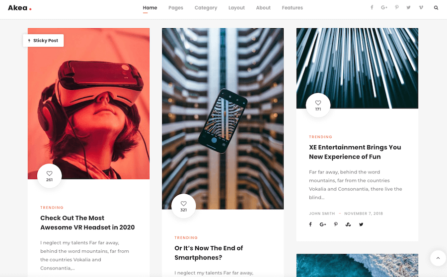 Скриншот темы Akea WordPress.