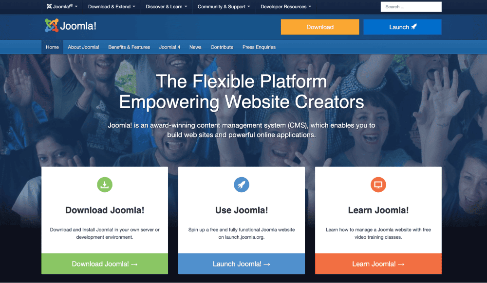 Joomla's homepage says, 