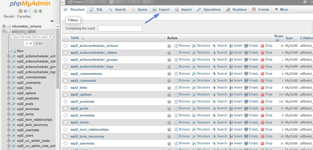 Klicken Sie auf die Registerkarte Exportieren