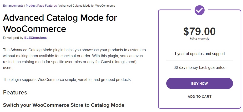 la modalità catalogo avanzata per woocommerce abilita la modalità catalogo in woocommerce