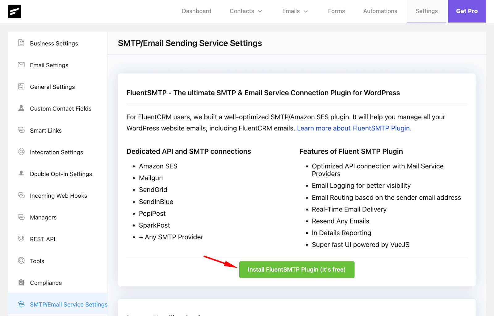 fluentcrm 이메일 smtp 설정