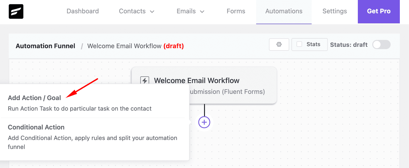 costruttore di automazione fluentecrm