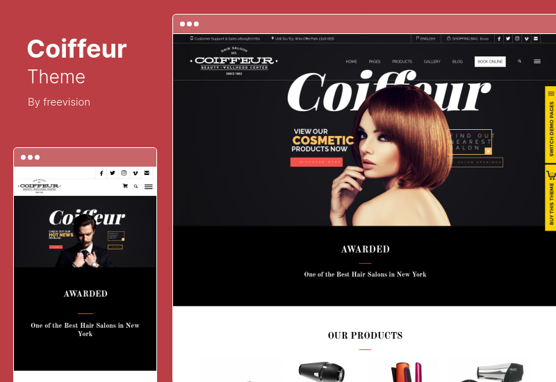 Tema Coiffeur - Tema WordPress para salão de cabeleireiro