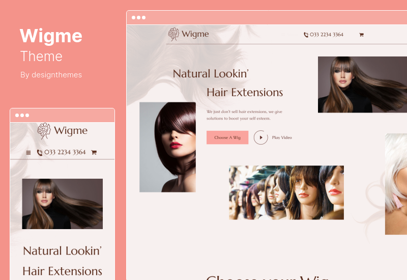 Tema Wigme - Parrucchiere, Salone di bellezza e Parrucche per capelli Tema WordPress