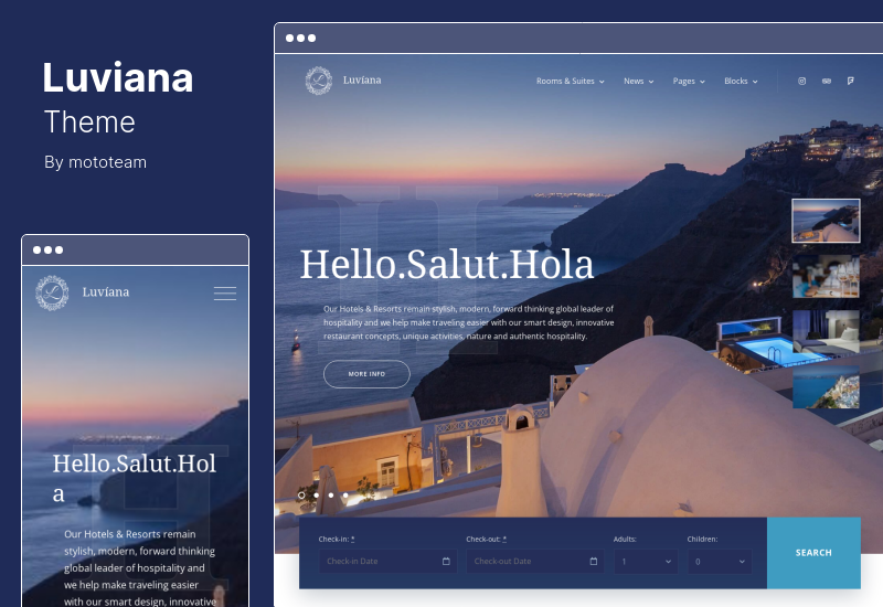 Tema Luviana - Tema WordPress pentru rezervari hoteliere