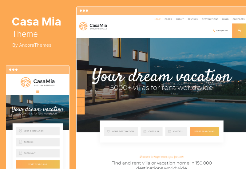 CasaMia Theme - Penyewaan Properti Tema WordPress Real Estat