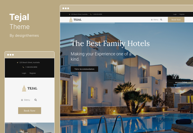 Tema Tejal - Tema de WordPress para hoteles