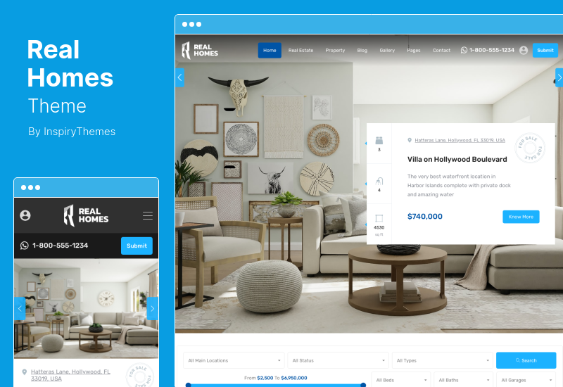 RealHomes Theme - Tema de WordPress para alquiler y venta de inmuebles