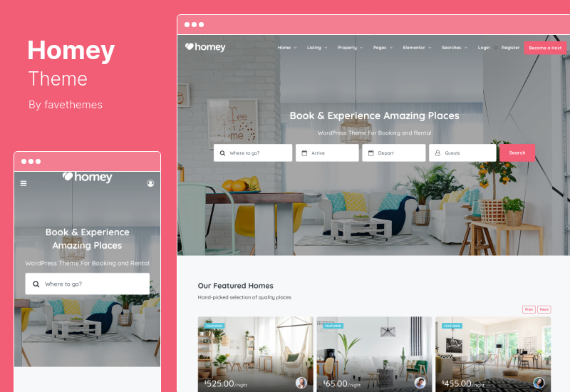 Homey Theme - Buchung und Vermietung WordPress Theme