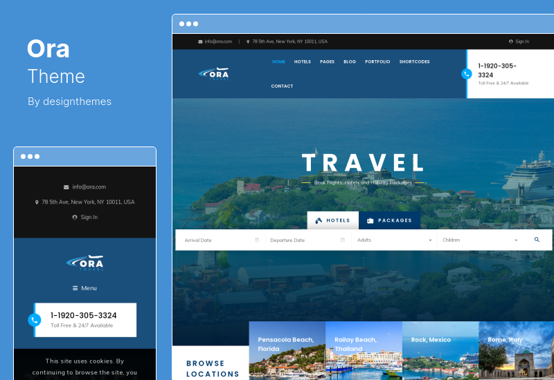 Tema Ora - Tema WordPress de reserva de viagem