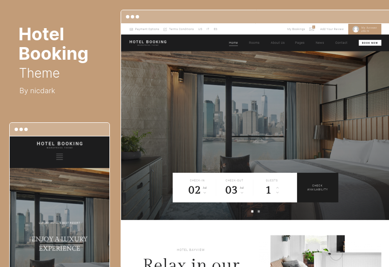 Hotelbuchungsthema - Hotel-WordPress-Thema