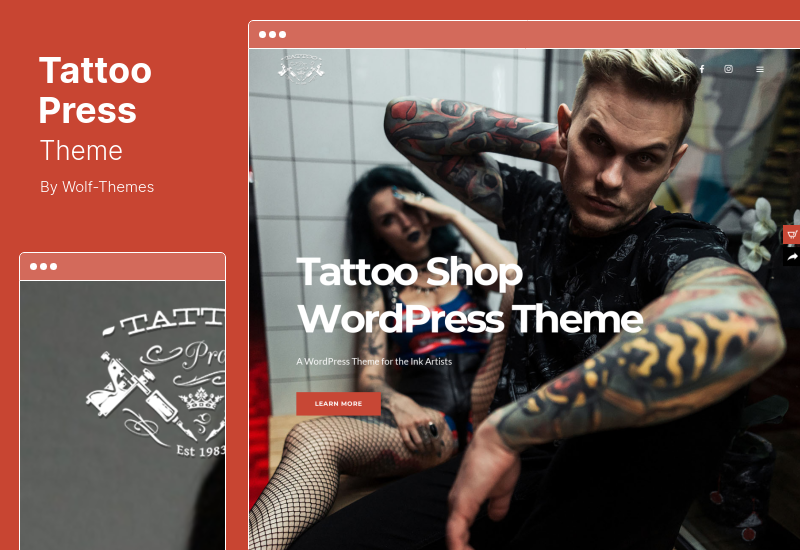 موضوع TattooPress - موضوع WordPress لفناني الحبر