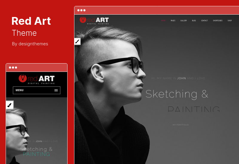 Red Art Theme - Тема WordPress для портфолио художника