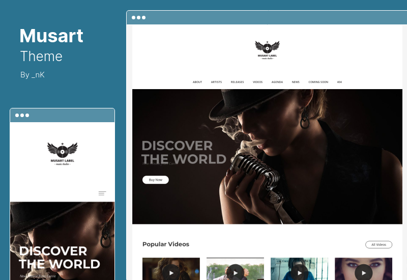 Tema Musart - Label Musik dan Tema WordPress Artis