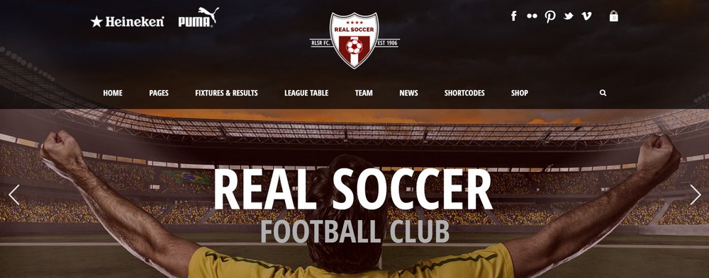 tema WordPress di calcio reale