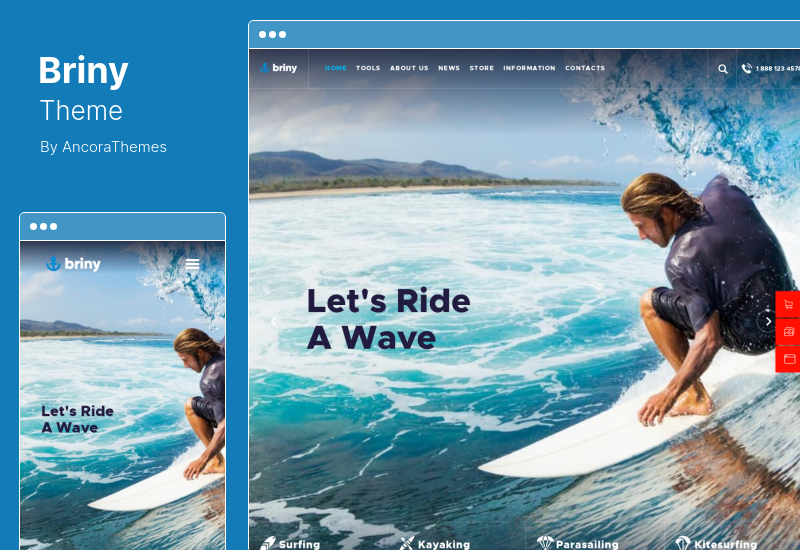 Briny Theme - Tema WordPress Scuba Diving School & Water Sports