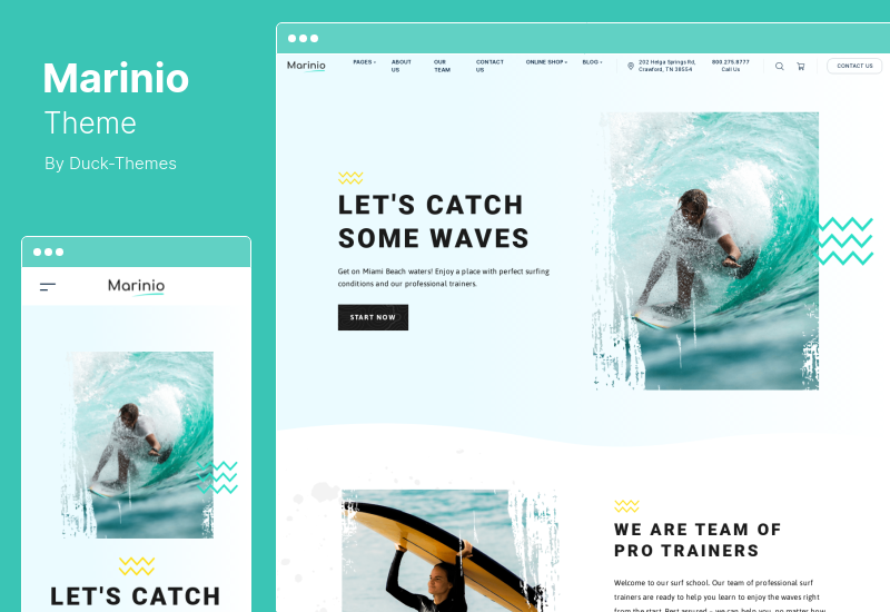 Tema Marinio - Tema WordPress pentru surfing și scufundări