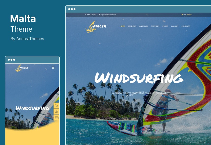 Tema Malta - Tema WordPress Pusat Selancar Angin, Selancar Layang & Wakesurfing