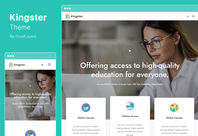 Tema Kingster - LMS Education For University, College School WordPress Theme