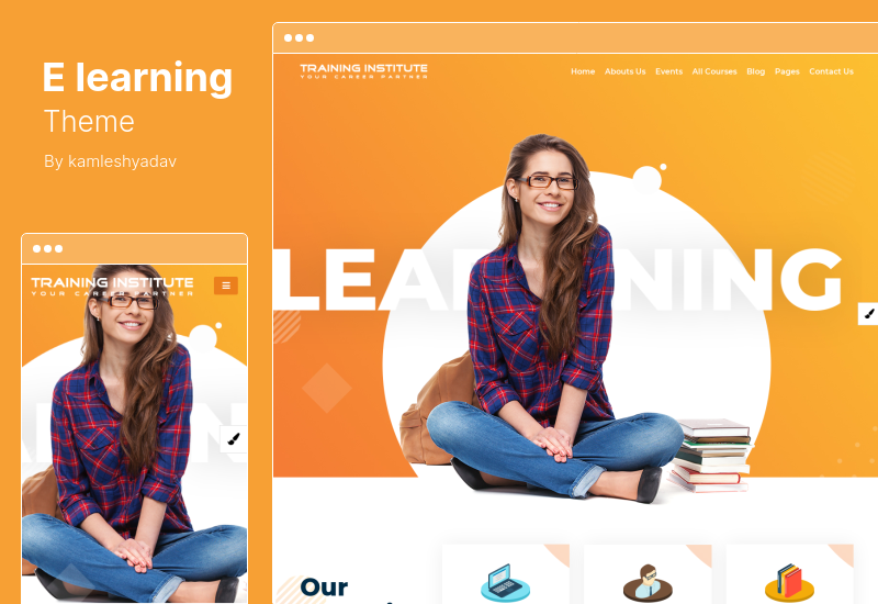 ธีมการเรียนรู้ E - Education Training Institute WordPress Theme