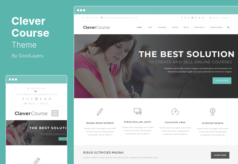 Clever Course Theme - Tema WordPress pentru educație LMS