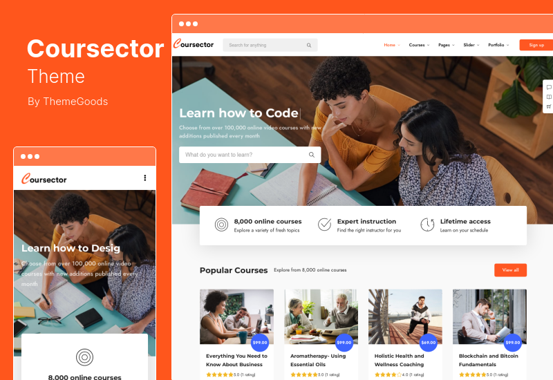 Tema Coursector - Tema WordPress del corso online LMS Education