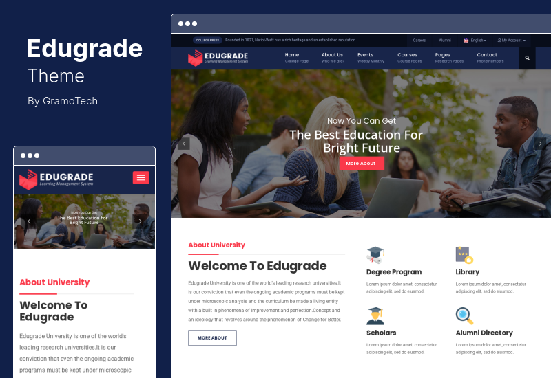 Tema Educagrade - Tema de WordPress para la educación