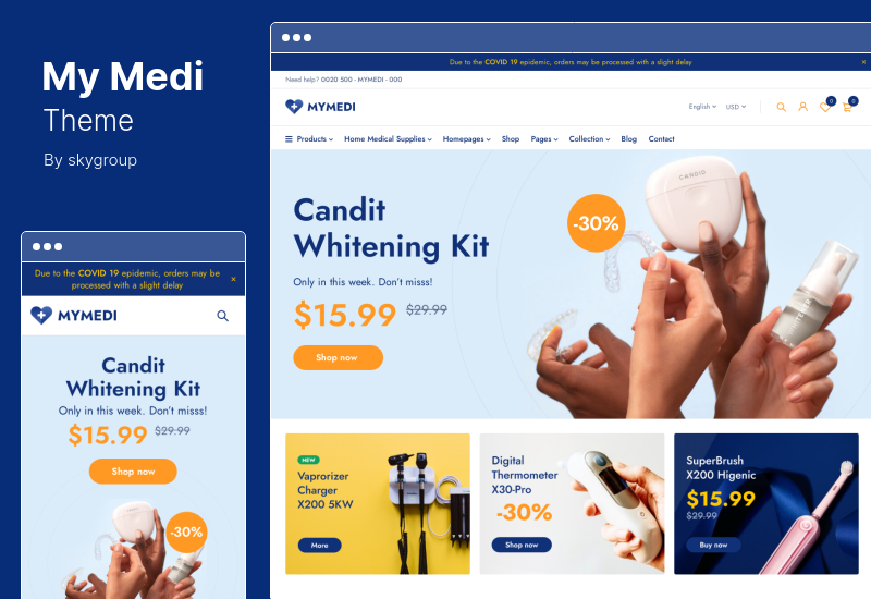 Tema MyMedi - Tema WordPress WooCommerce reattivo