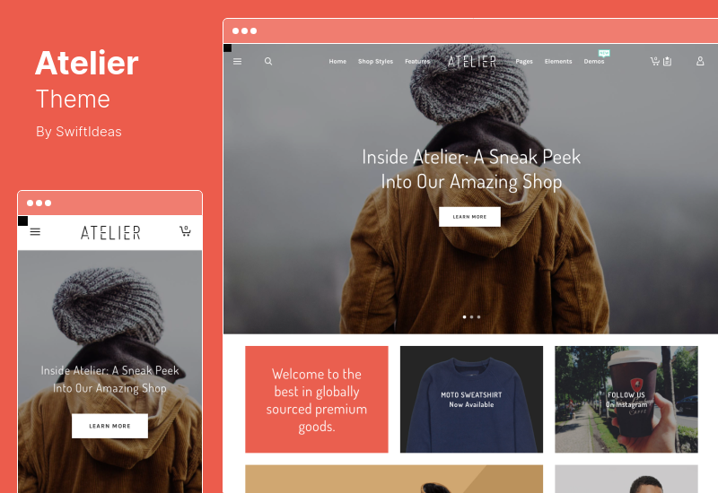 Tema Atelier - Tema WordPress eCommerce creativo multiuso