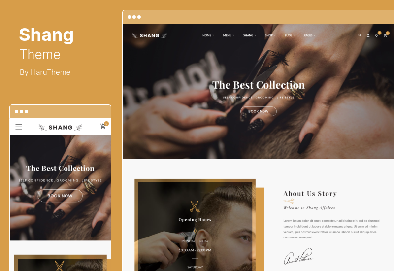 Shang Theme - Tema de WordPress para peluquería y barbería