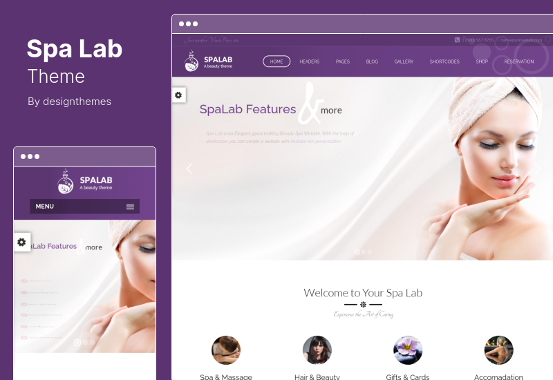 Spa Lab Theme - Tema de WordPress para salón de belleza