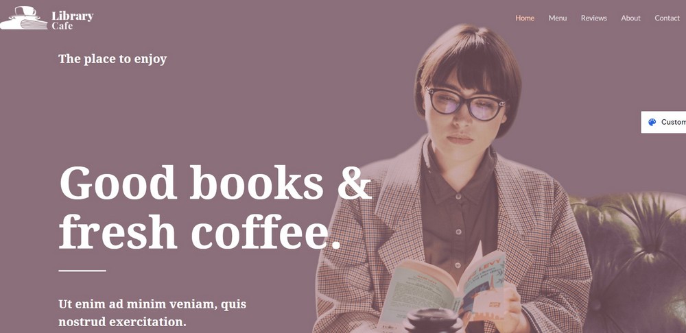 Astra library cafe melhor tema de livros WordPress