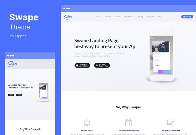 Swape Theme - App Showcase & App Store WordPress Theme