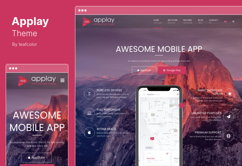 Applay Theme - ตู้โชว์แอพ & App Store WordPress Theme