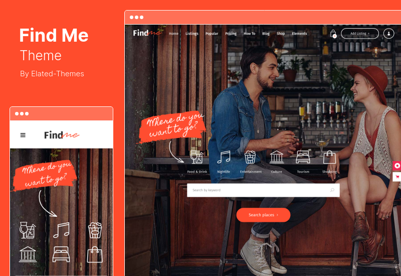 ธีม FindMe - รายการไดเรกทอรี WordPress Theme