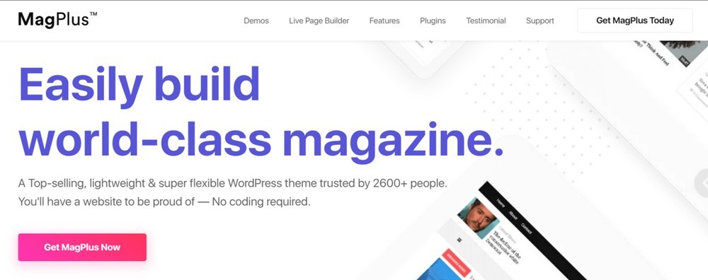 WordPress-Demo des MagPlus-Magazins