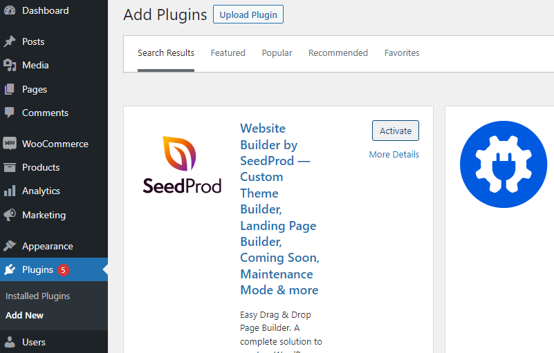 Plugin SeedProd no repositório