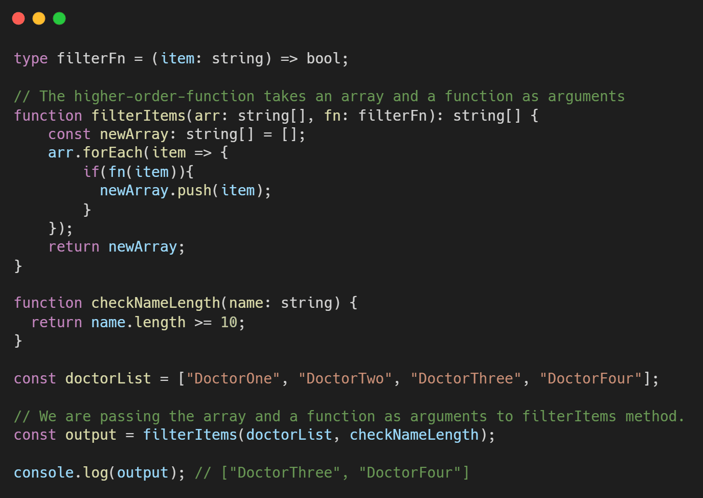 นี่คือตัวอย่างโค้ดของ typescript