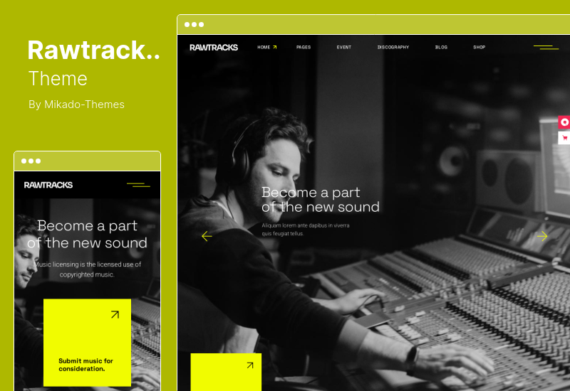 Motyw Rawtracks — motyw WordPress Muzyka i DJ